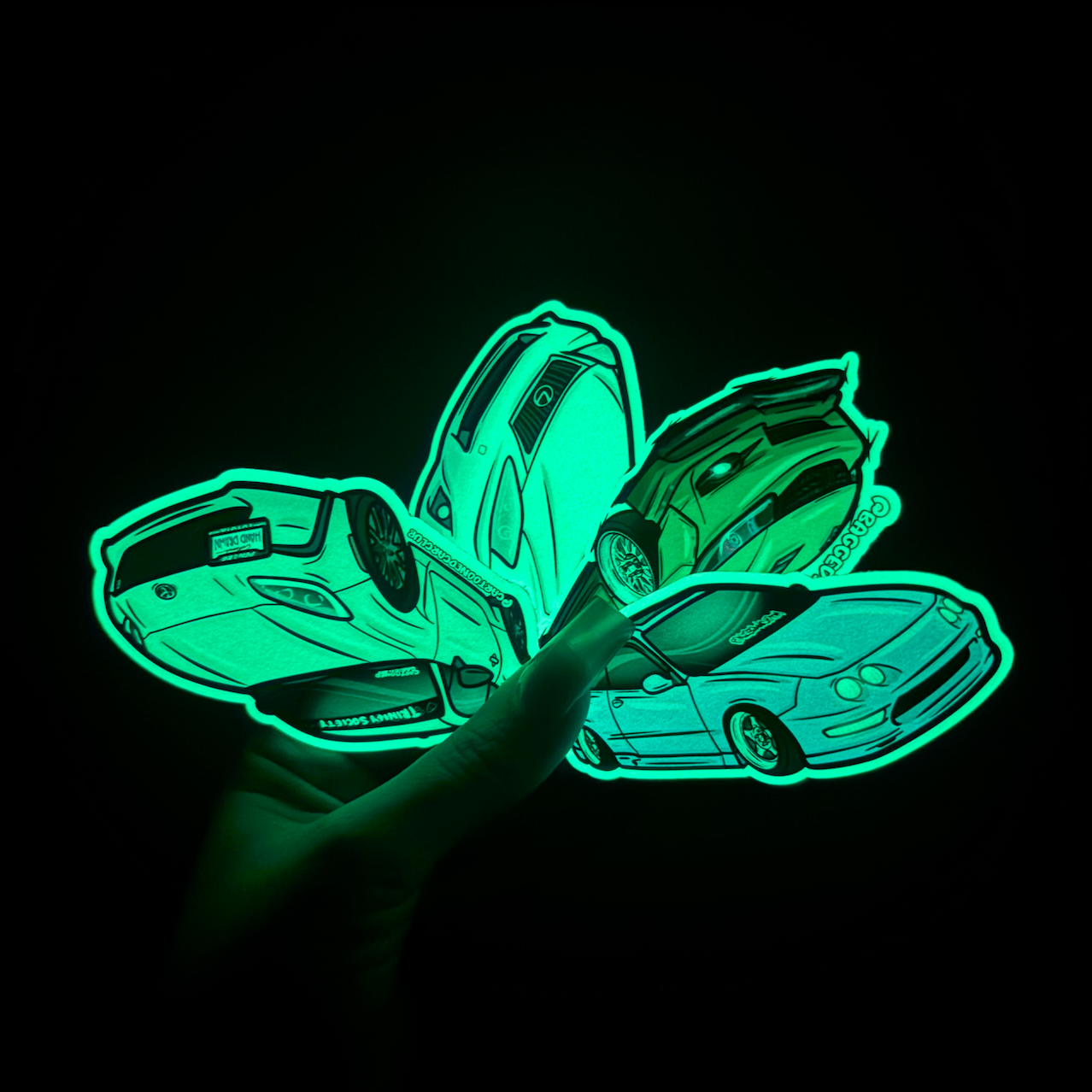 CUSTOM HAND DRAWN CAR/TRUCK STICKERS (GLOW IN THE DARK)