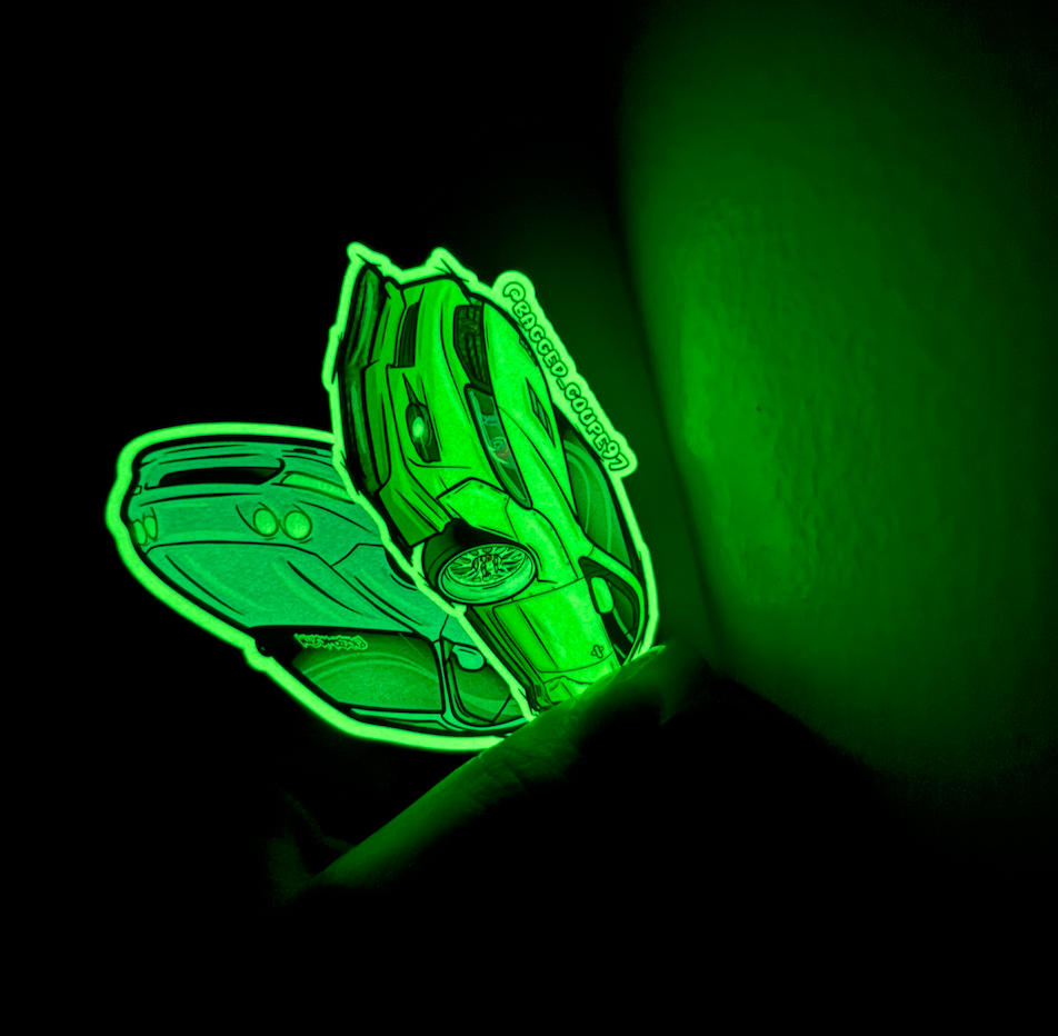 CUSTOM HAND DRAWN CAR/TRUCK STICKERS (GLOW IN THE DARK)
